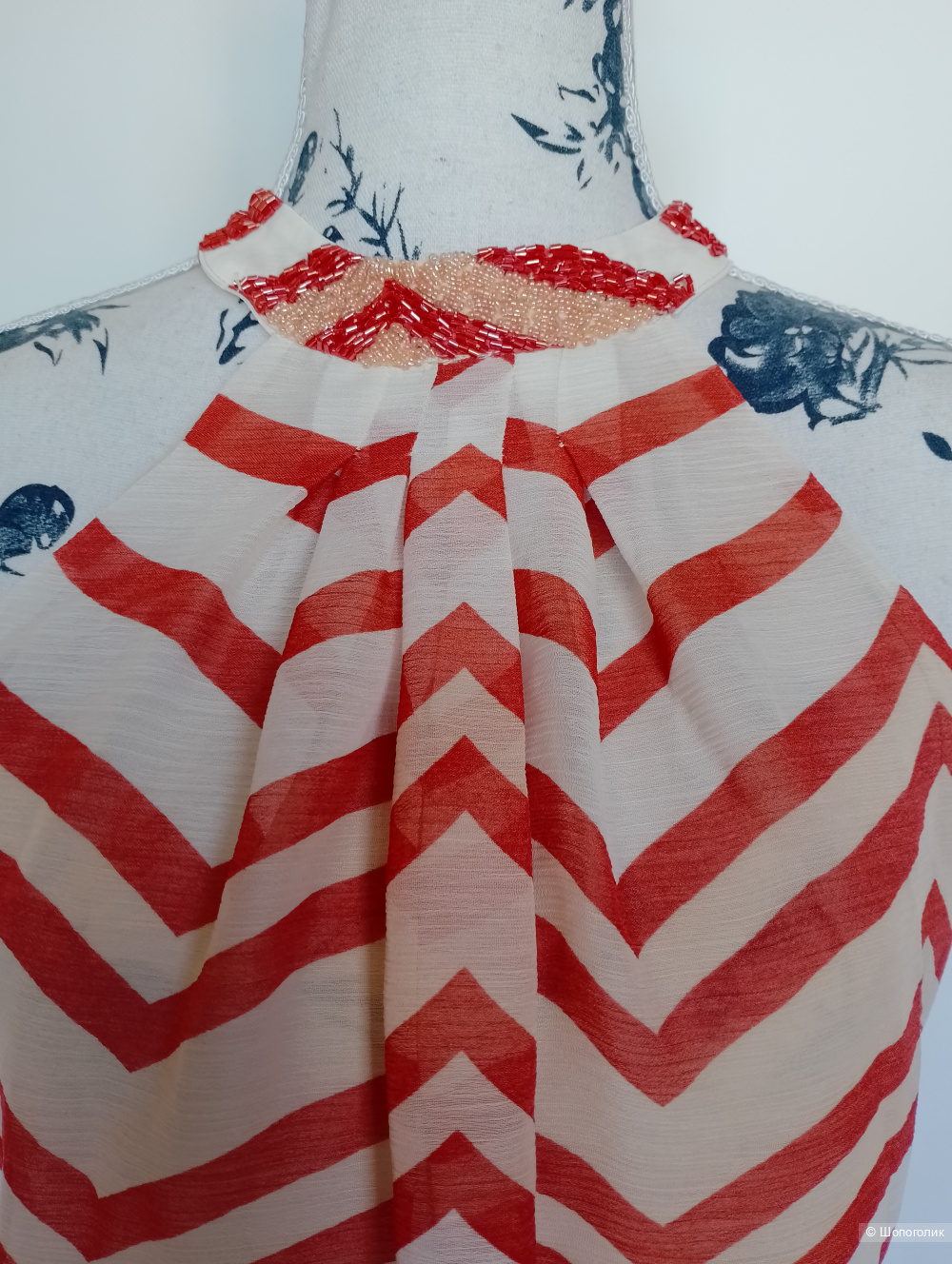 Платье в пол макси koton вышивка бисером, S