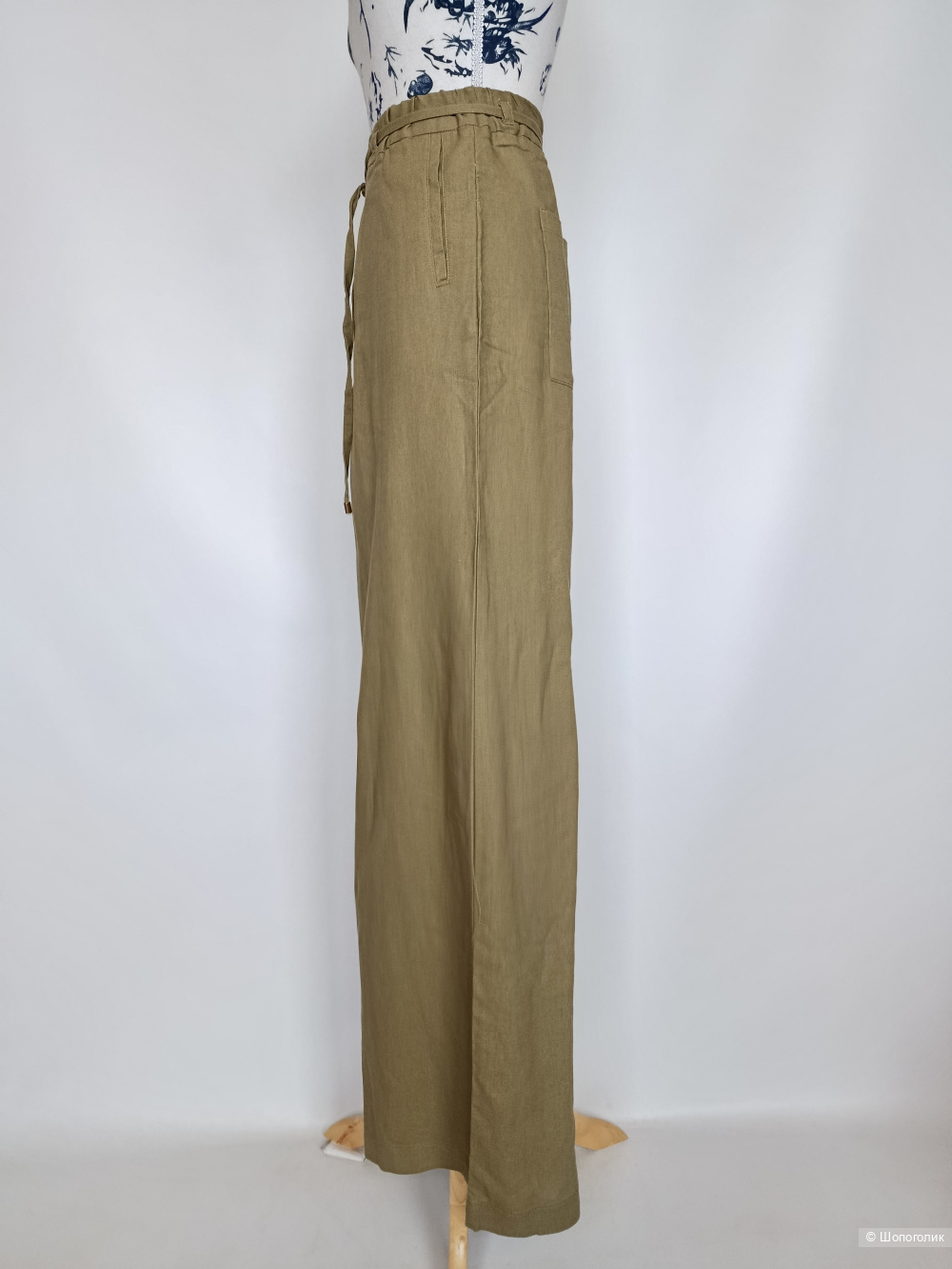 Широкие льняные брюки Zara , L