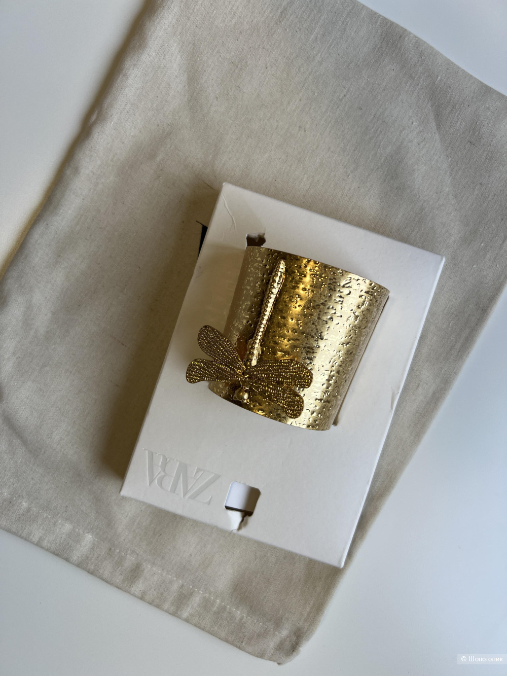 Браслет манжета Zara металлический со стрекозой