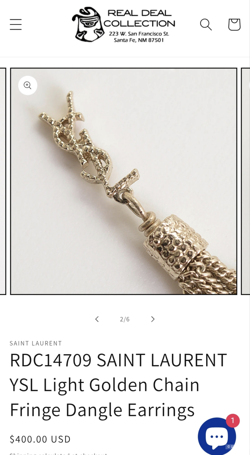Серьги Saint Laurent