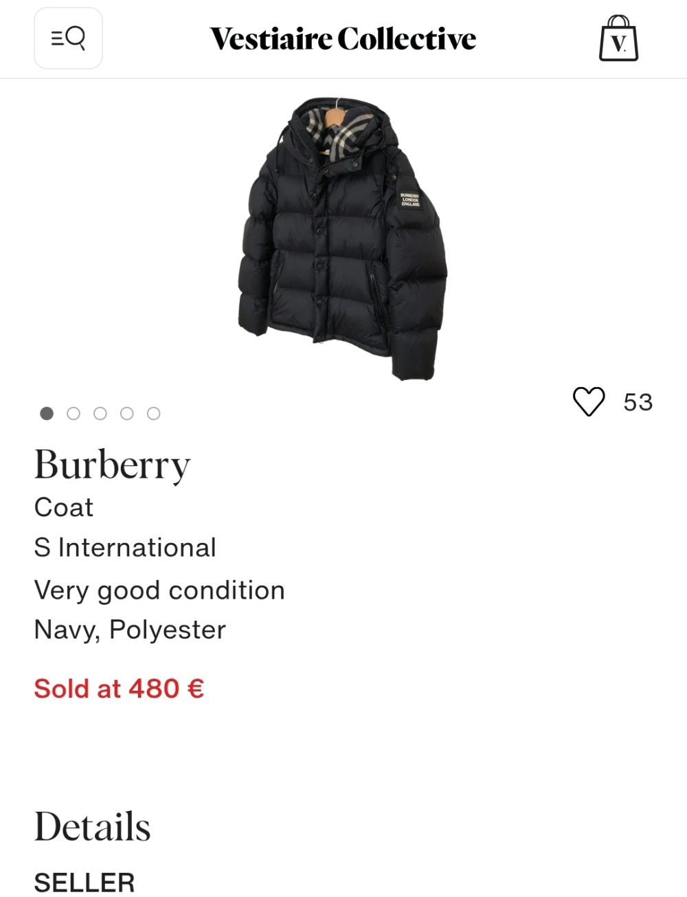 Пуховик Burberry S M