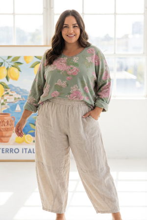 Сет брюки лен 100% lino и свитшот mumu, 48-54