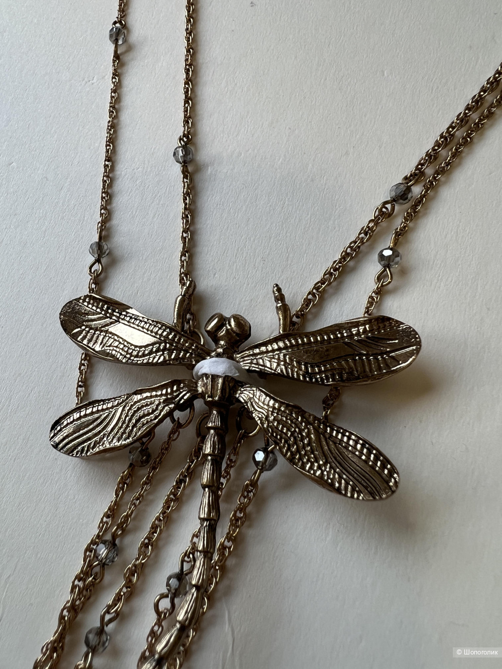 Длинное колье Zara со стрекозой и цепочками