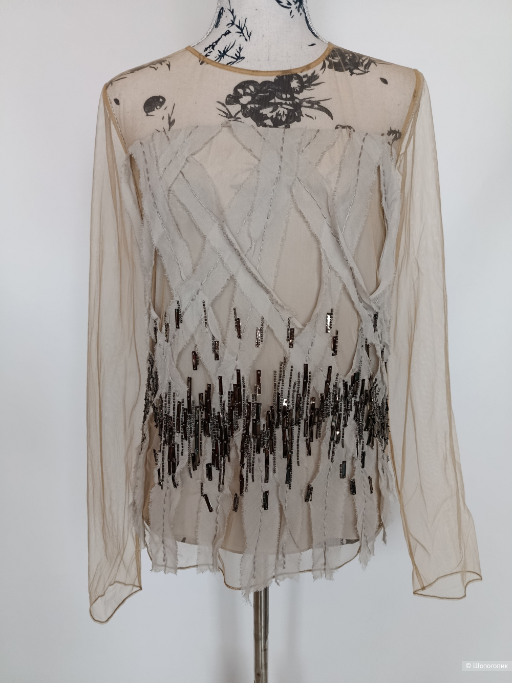 Блуза Max Mara первая линия расшитая, FR 42