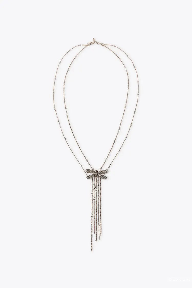 Длинное колье Zara со стрекозой и цепочками