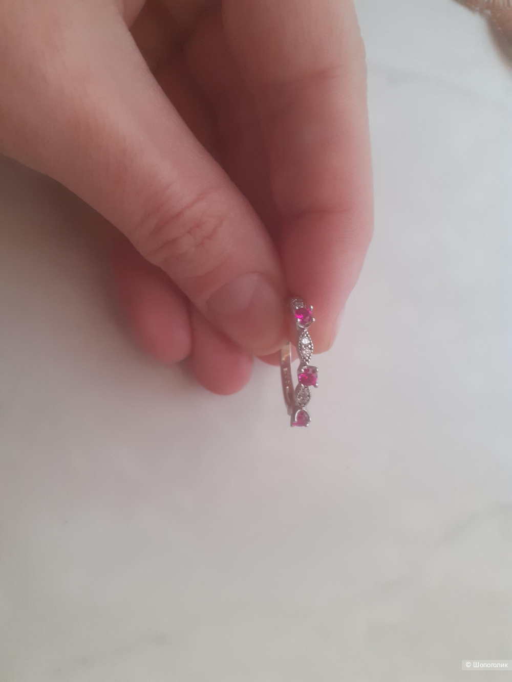 Кольцо с рубинами, размер 16-16,5