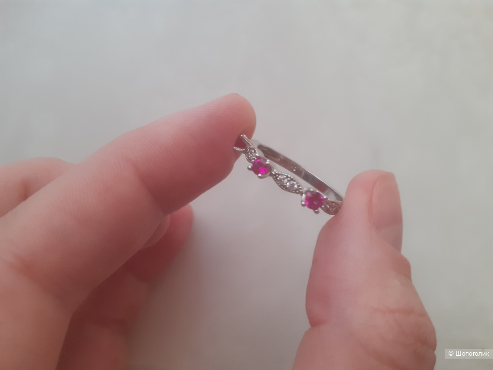 Кольцо с рубинами, размер 16-16,5