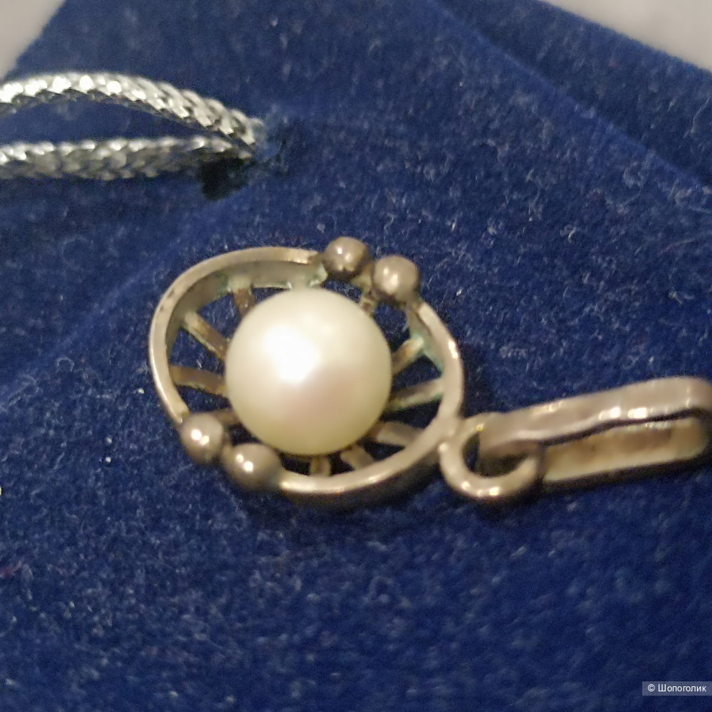 Кулон с жемчугом Акойя. Винтаж