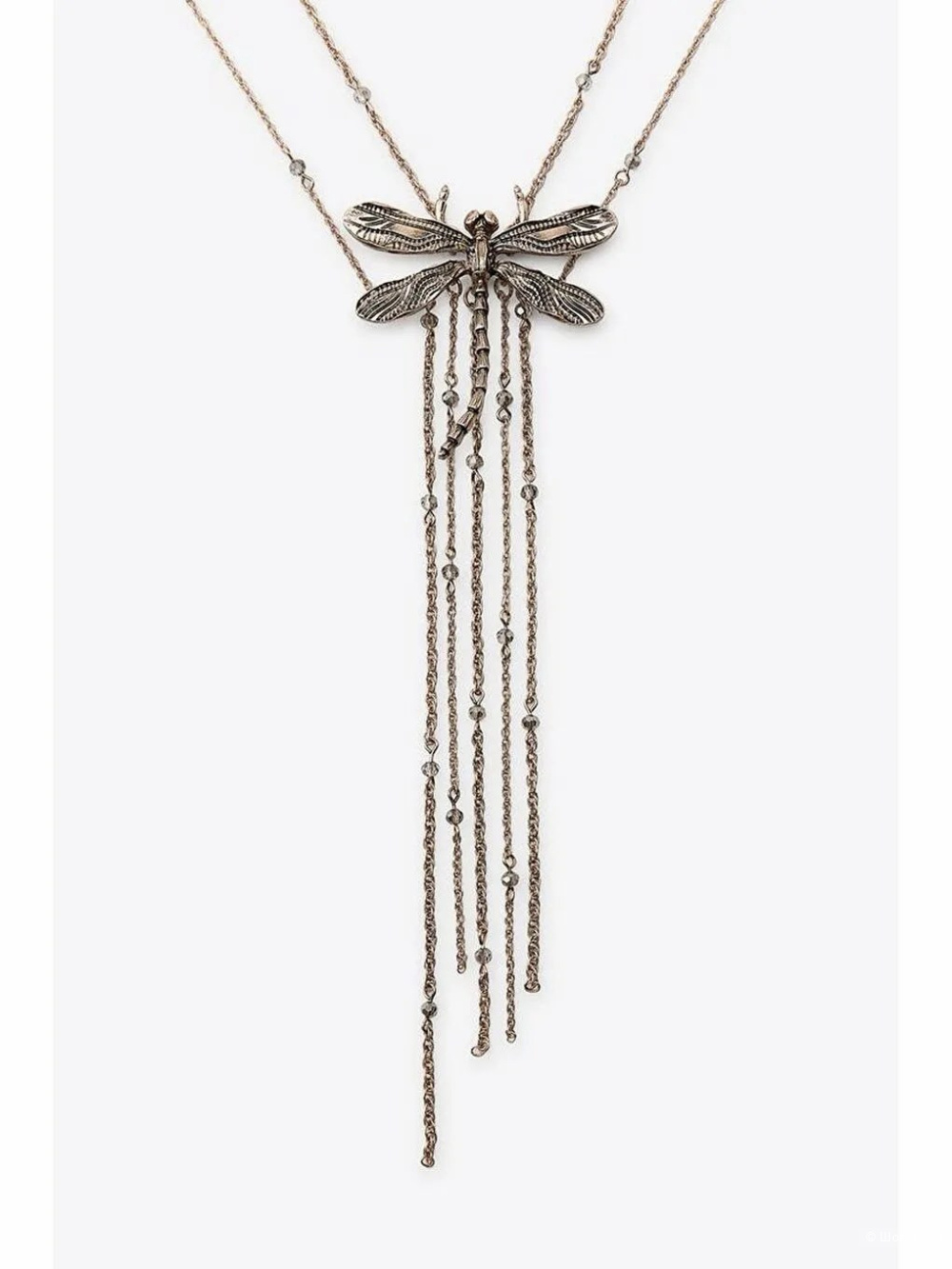 Длинное колье Zara со стрекозой и цепочками