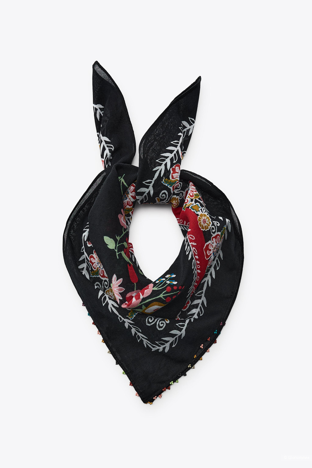 Шарф Zara с цветочным узором и бисером