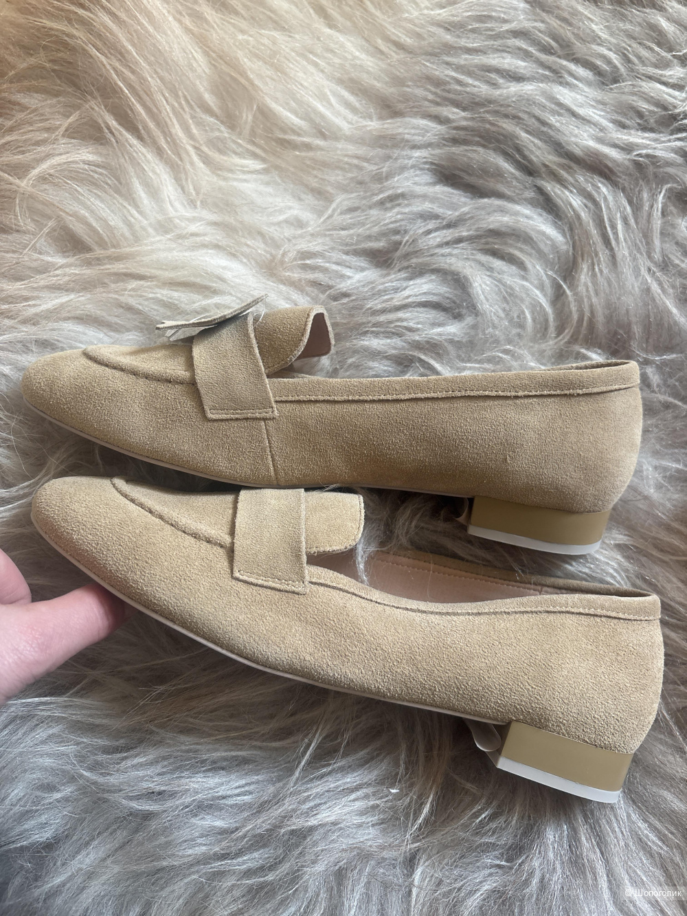 Лоферы замшевые, размер 38