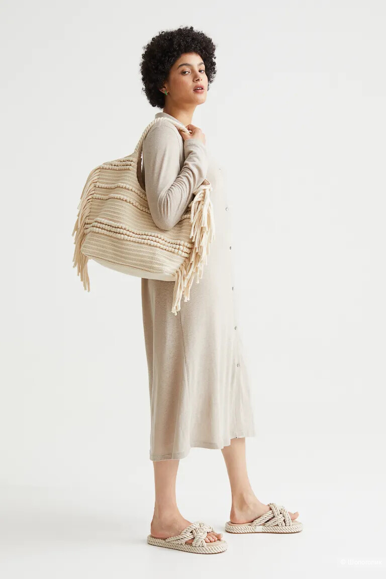 Льняное платье рубашка H&M размер XS