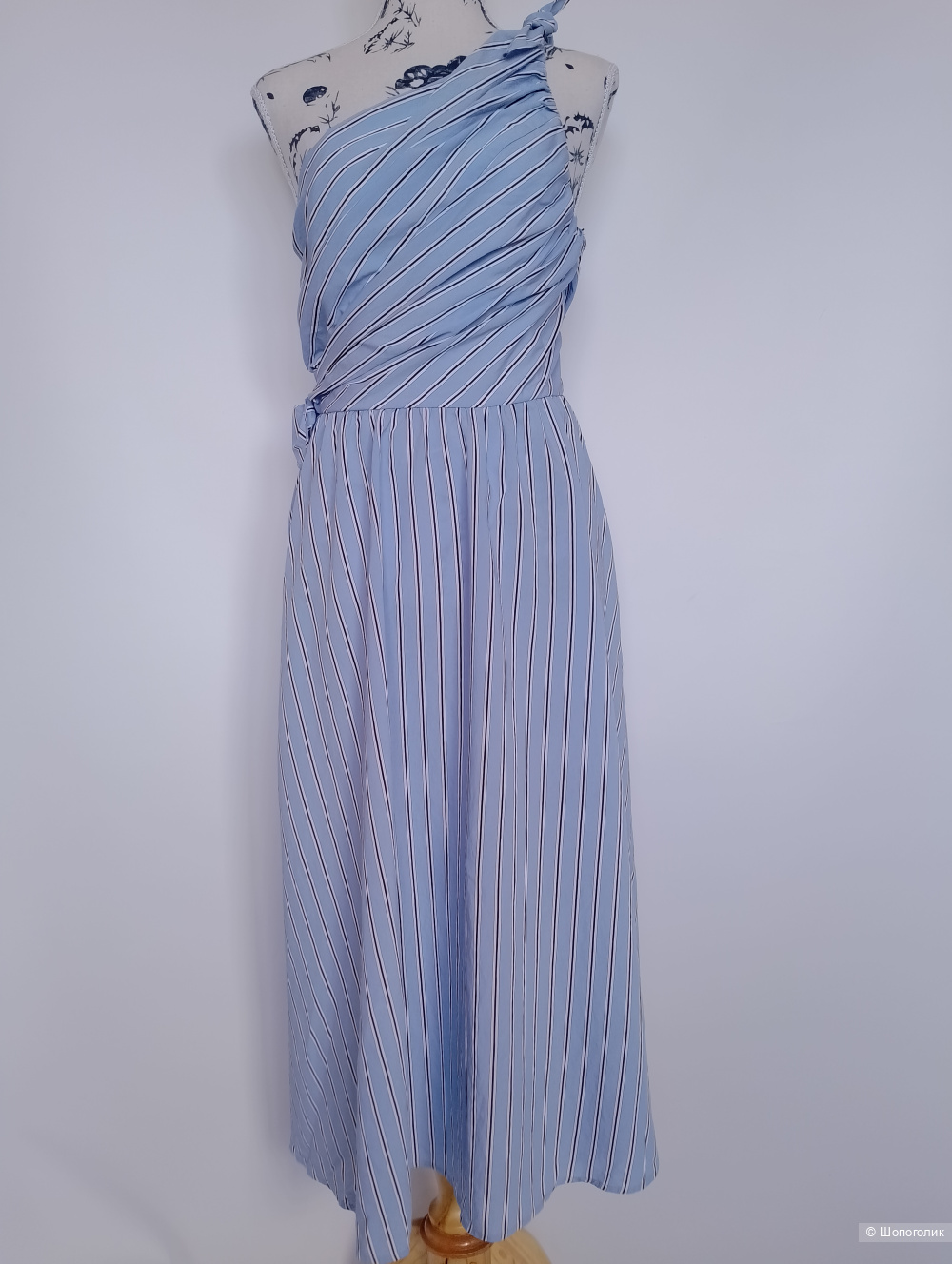 Летнее вискозное платье A.L.C. на одно плечо, 8