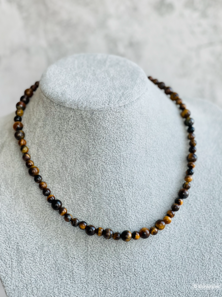 Чокер бусы из тигрового глаза
