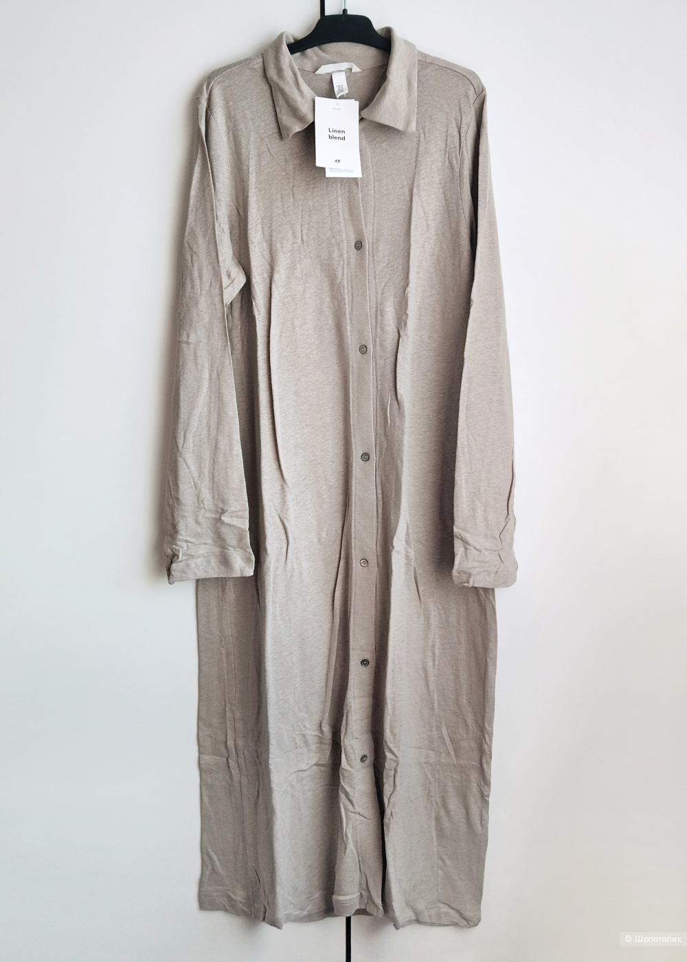 Льняное платье рубашка H&M размер XS