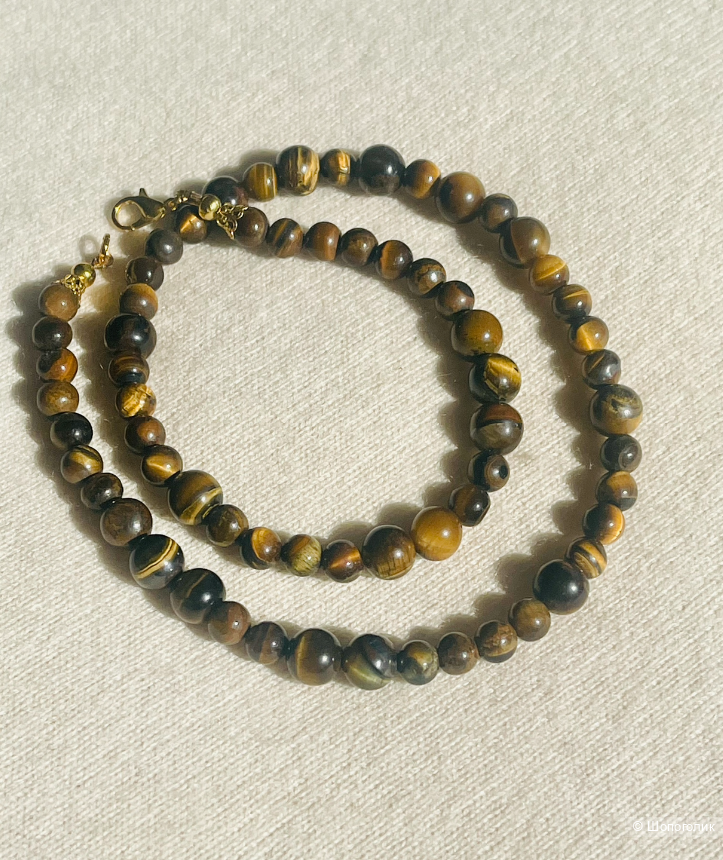 Чокер бусы из тигрового глаза