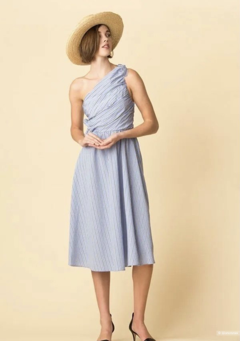 Летнее вискозное платье A.L.C. на одно плечо, 8