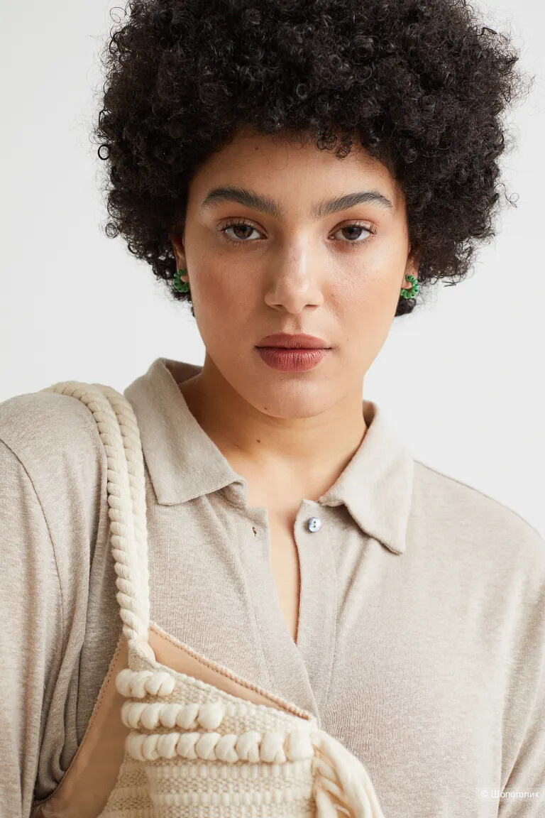 Льняное платье рубашка H&M размер XS