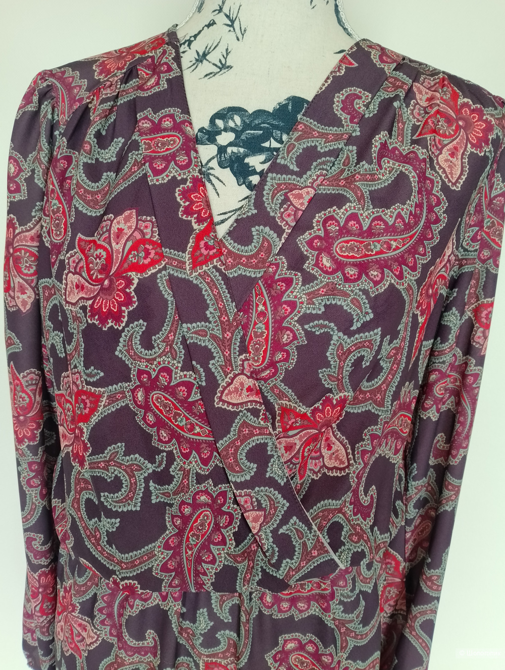 Платье на запахе Love пояс резинка, S