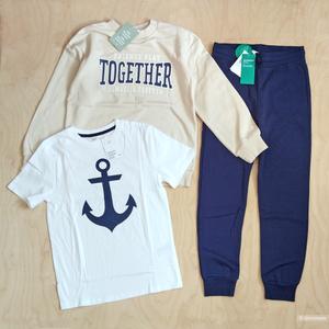 Комплектом свитшот, футболка брюки H&M размер 134 140