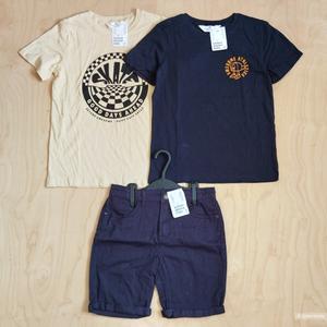 Комплектом 2 футболки и шорты H&M размер 134