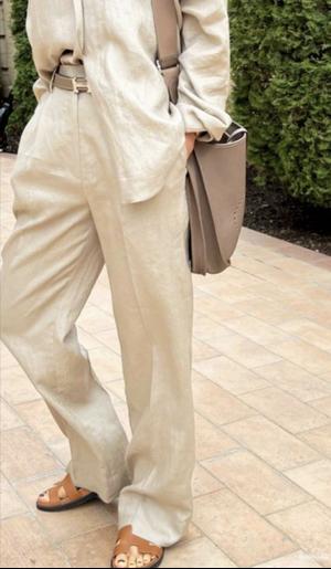 Льняные брюки H&M/46