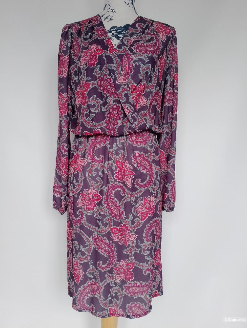 Платье на запахе Love пояс резинка, S