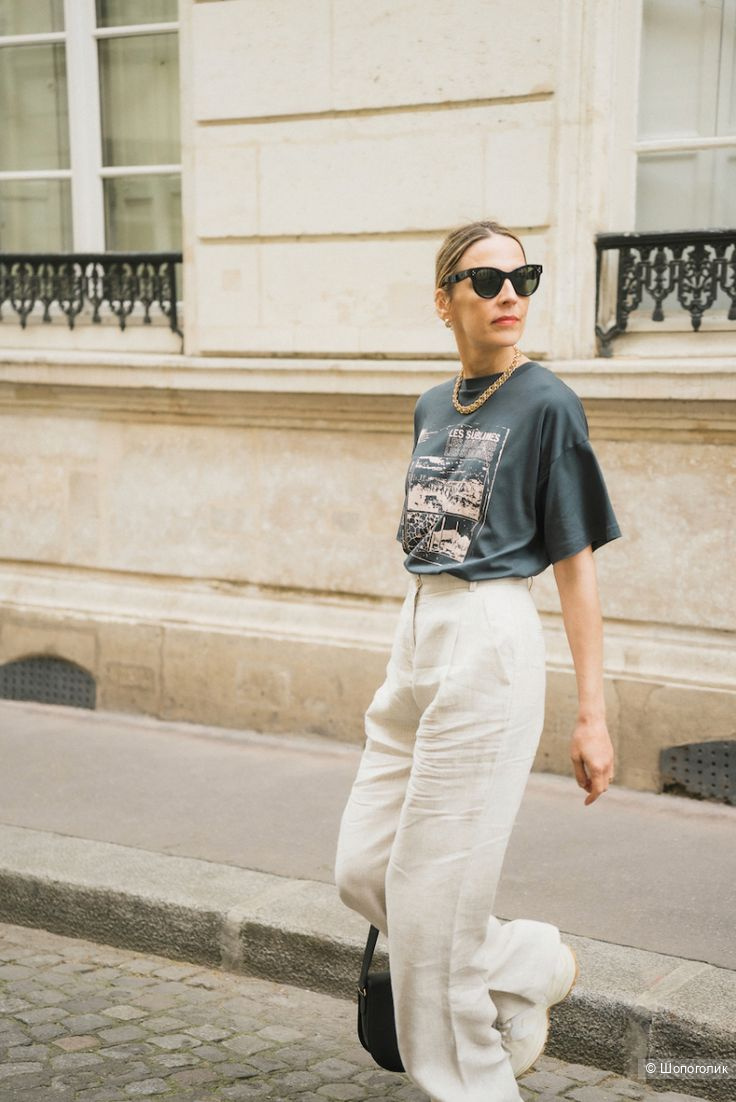 Льняные брюки H&M/46