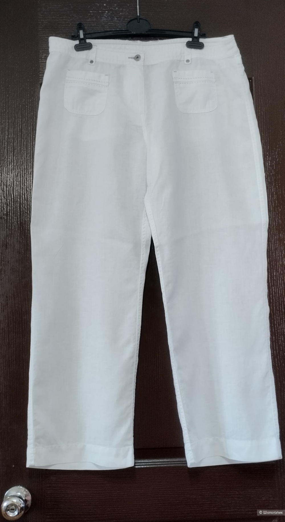 Льняные брюки белые Marks&Spencer, 54р