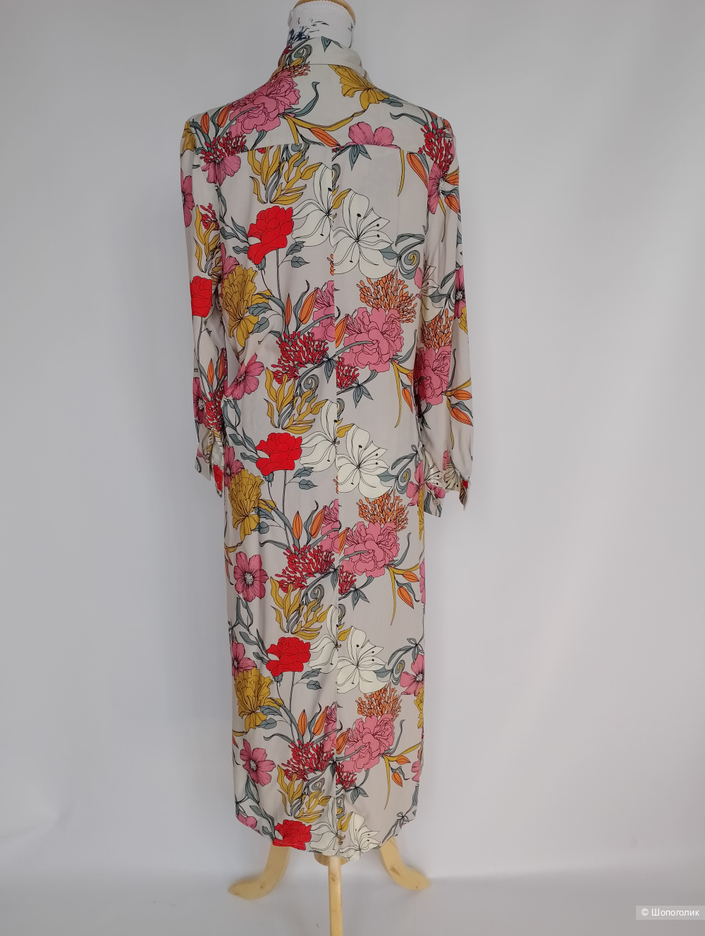 Платье рубашка цветочный принт KEY fashion, 46