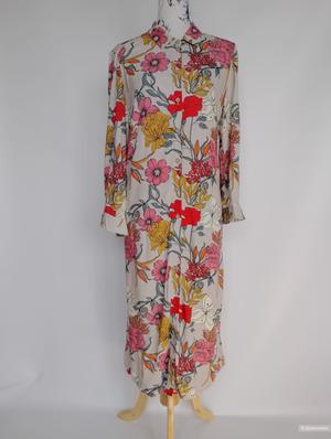 Платье рубашка цветочный принт KEY fashion, 46