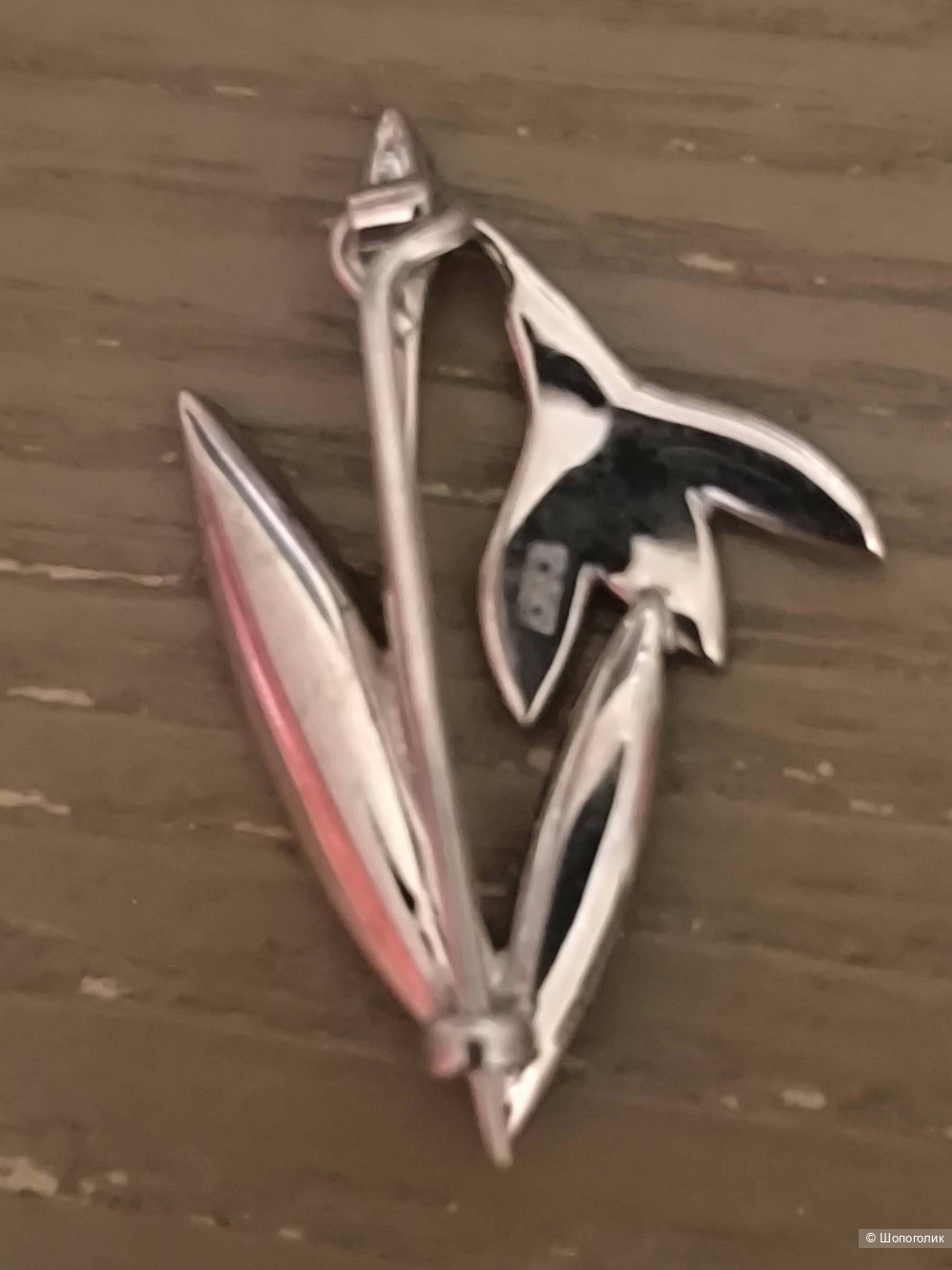 Брошь "Подснежник" серебро 925 с эмалью