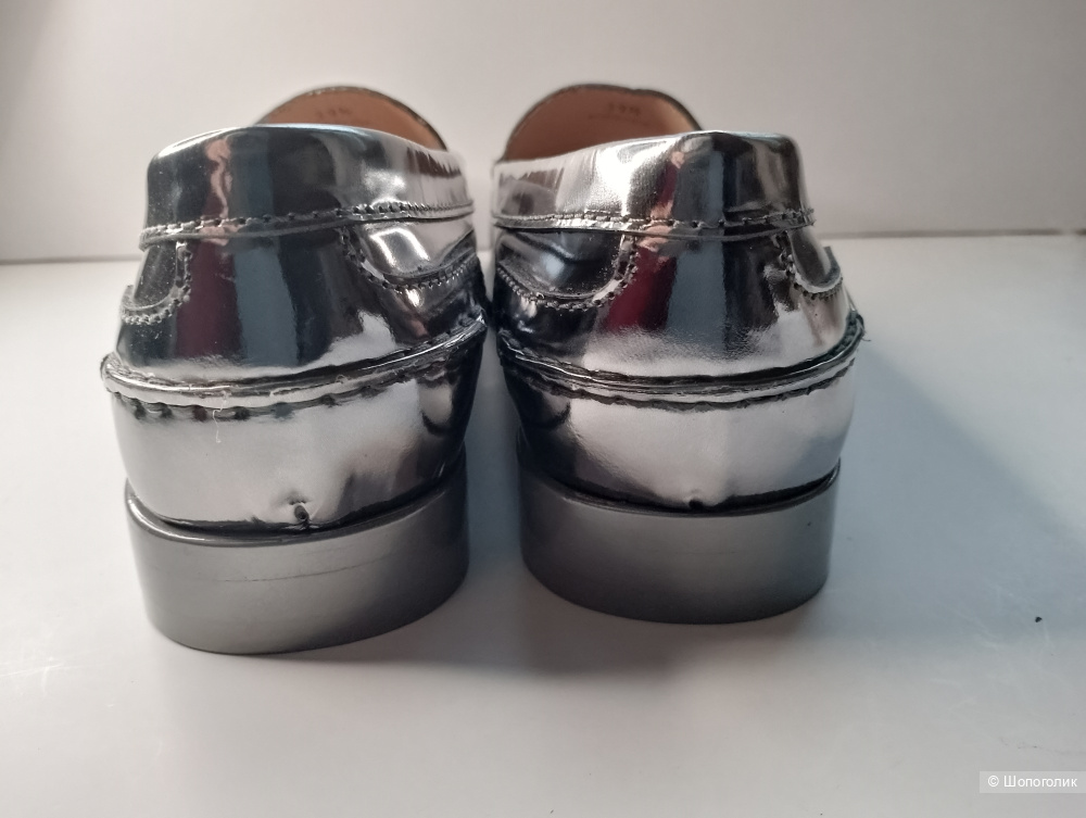 Лоферы tods зеркальные кожаные, 39,5