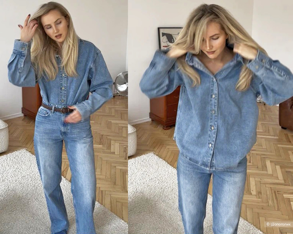 Джинсовая рубашка Muted размер XXS XS 38-42