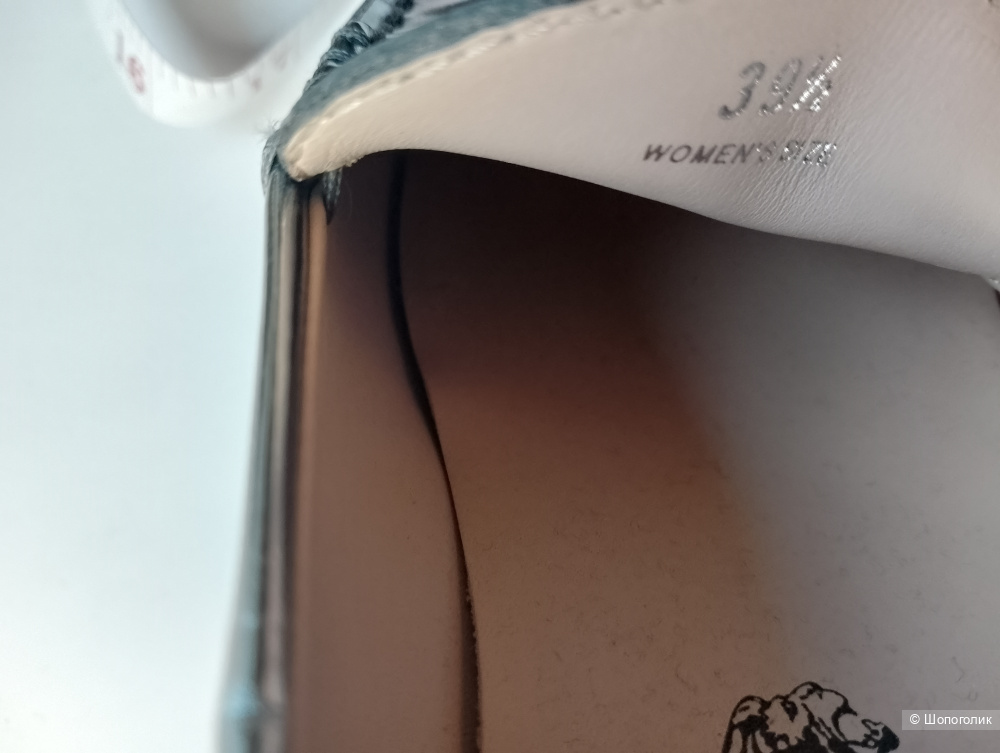 Лоферы tods зеркальные кожаные, 39,5