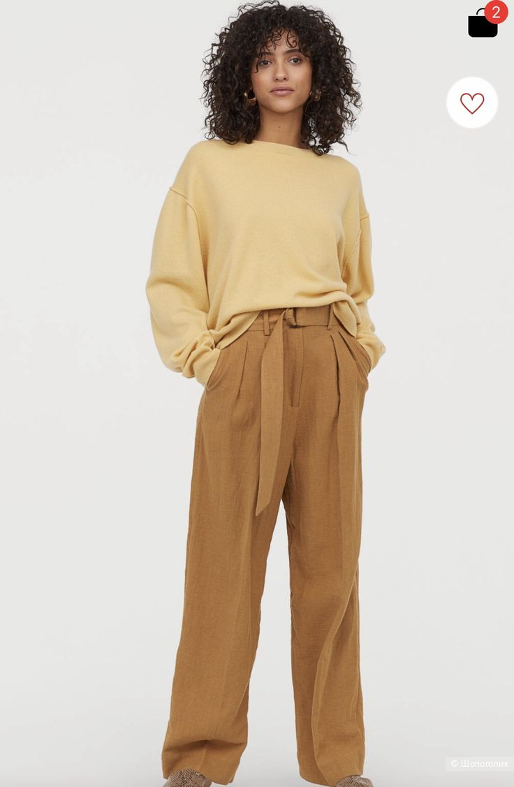 Льняные брюки H&M/48-50