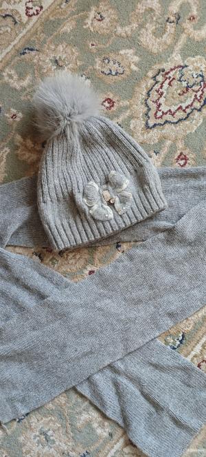 Комплект шапка + шарф шерсть No name