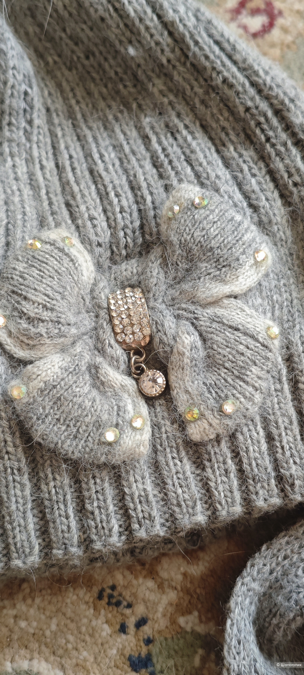 Комплект шапка + шарф шерсть No name