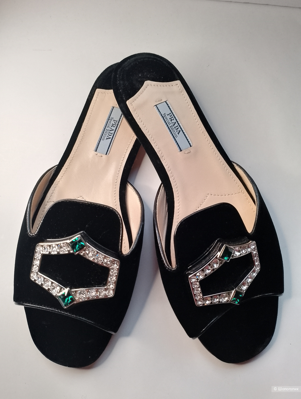 Мюли prada бархатные , 39,5