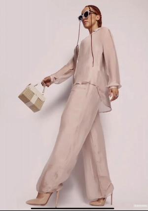 Шелковый костюм pura-seta с рубашкой оверсайз