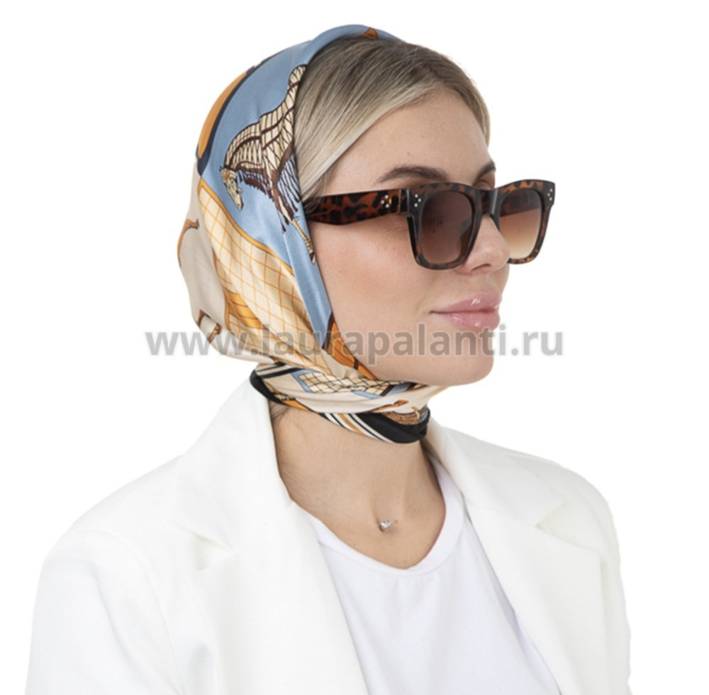 Платок "Лошади" 65-70см