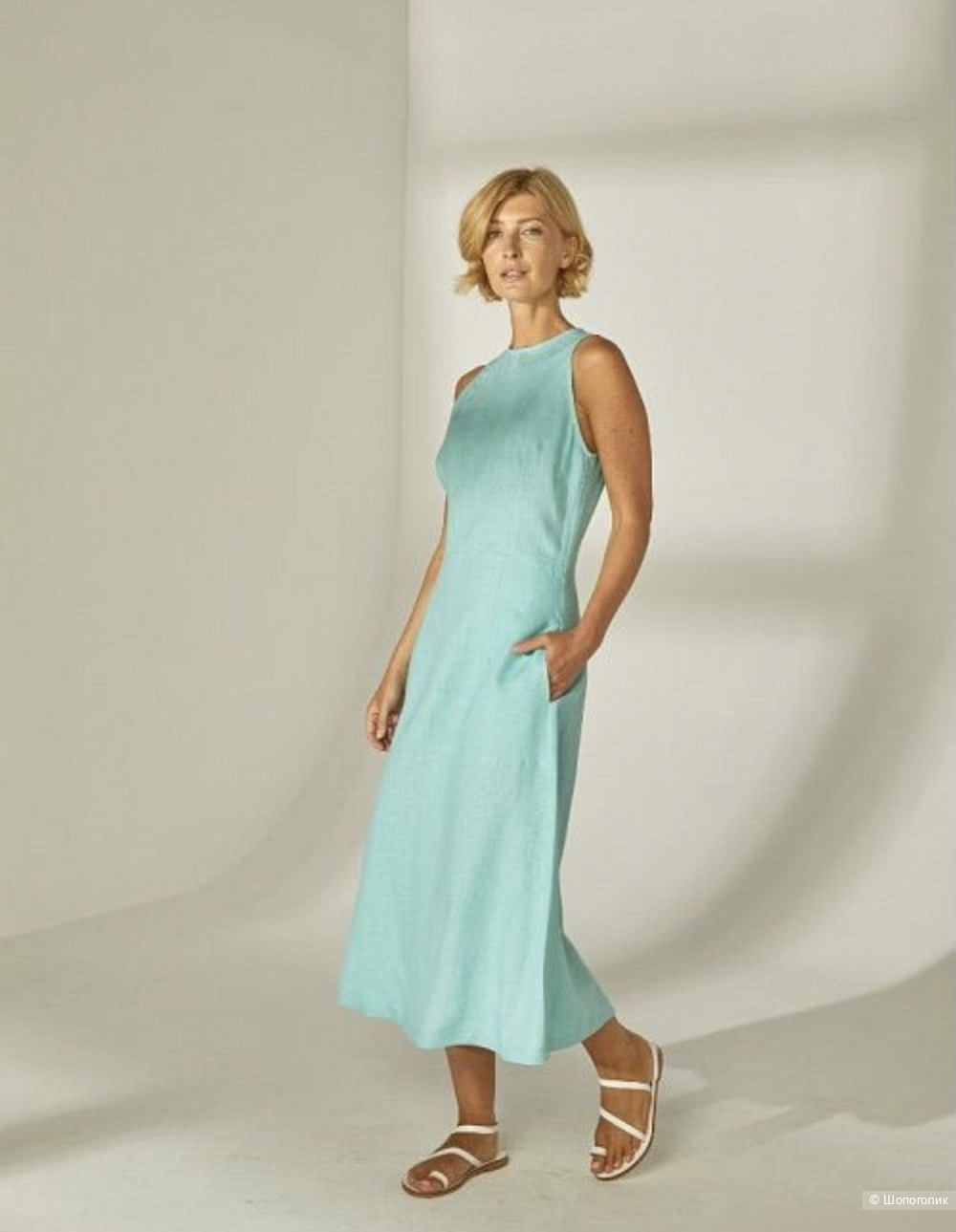 Льняное платье Skazkina А-силуэта, 46