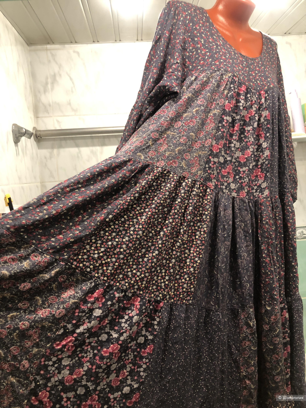 Платье ярусное  печворк 48-56