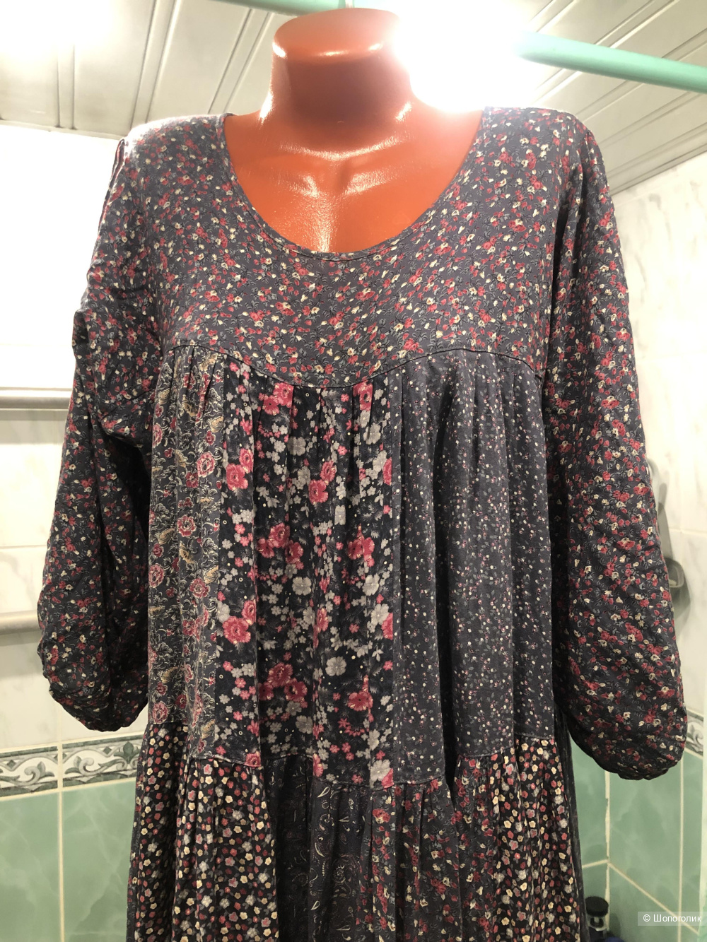 Платье ярусное  печворк 48-56