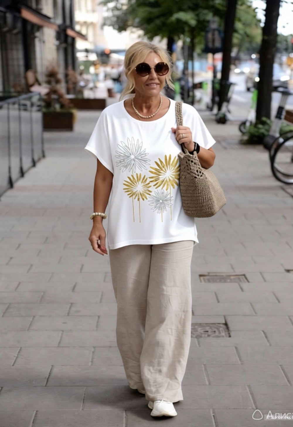 Блузка Орхидея, размер 52