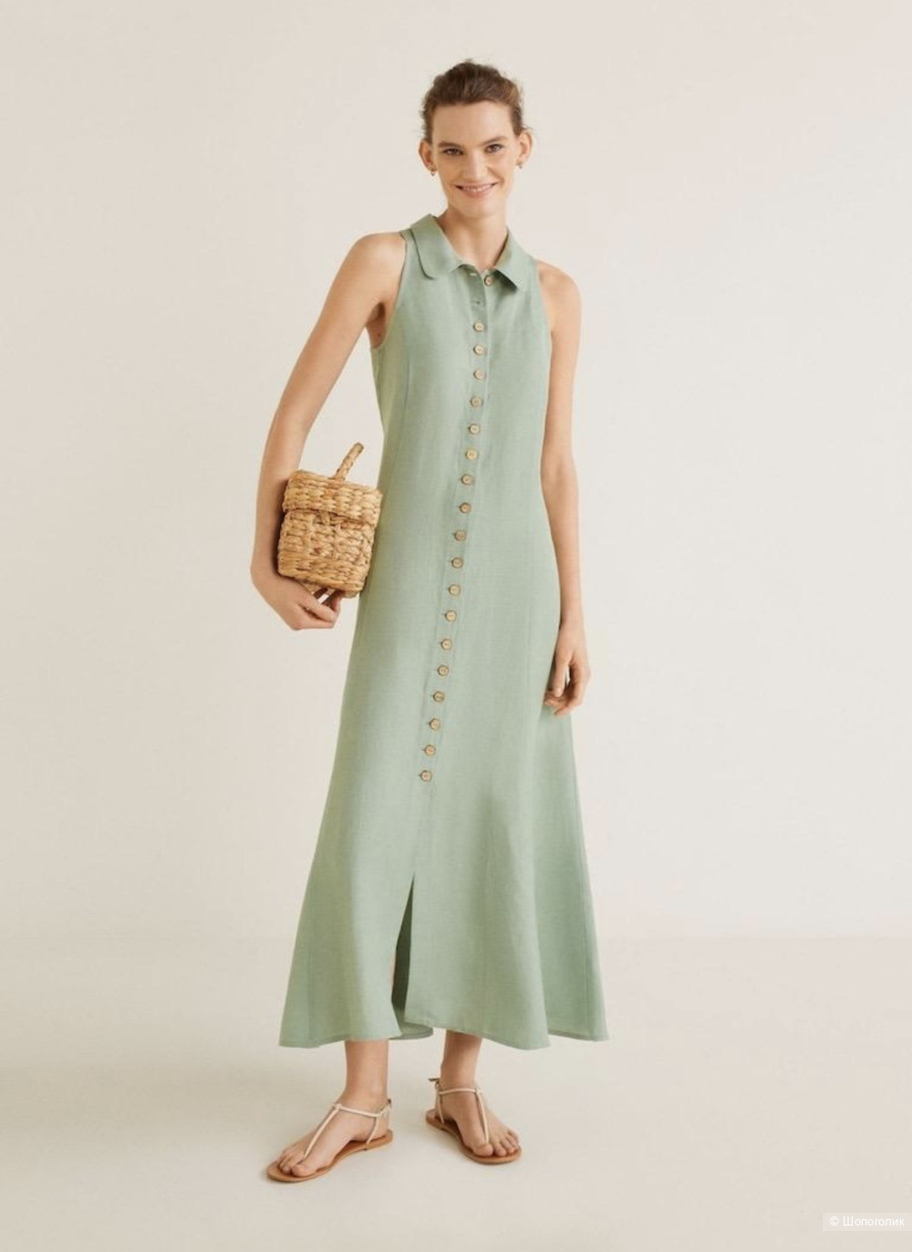 Льняное платье MANGO размер L