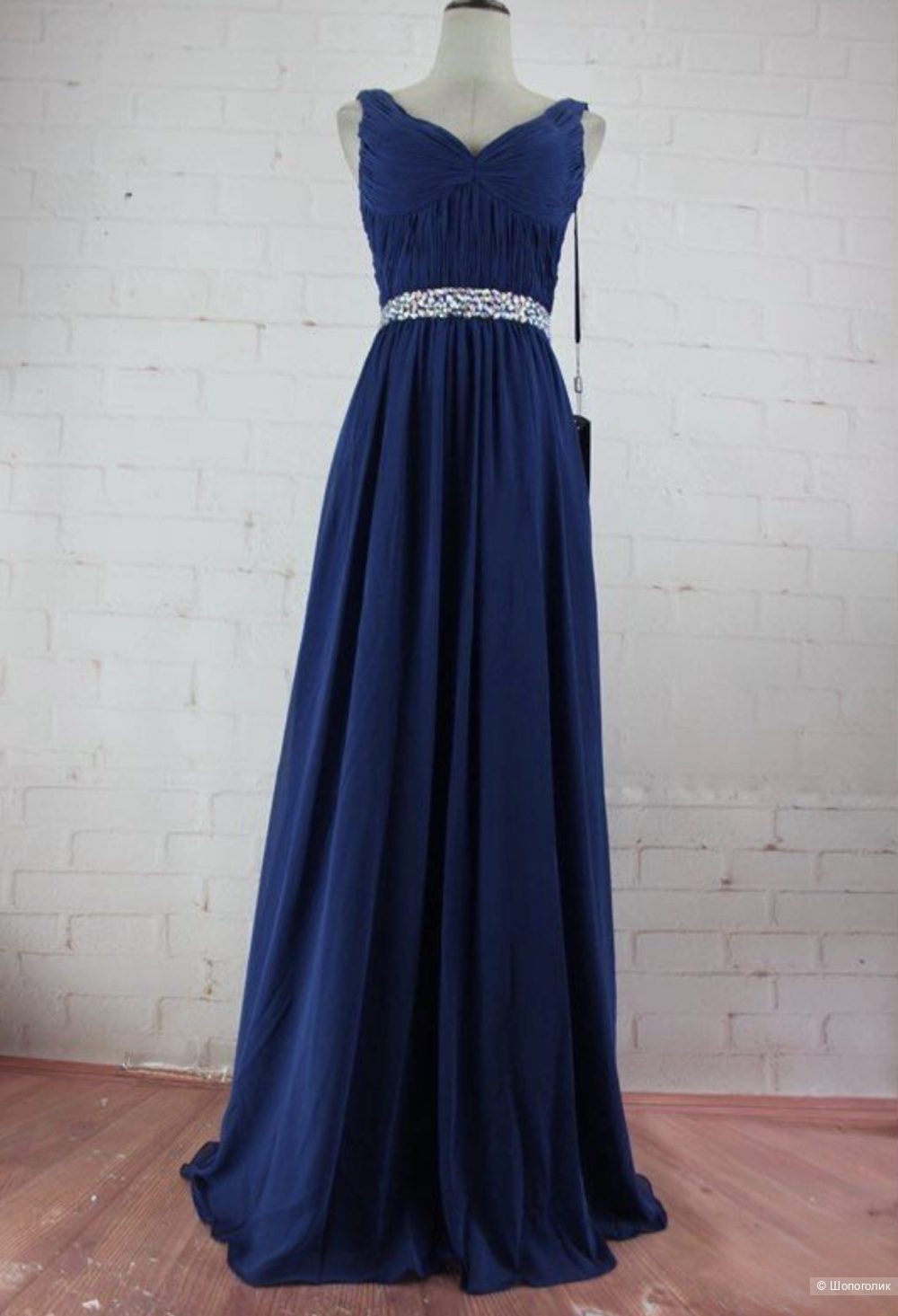 Вечернее платье ranias в пол с камнями, L