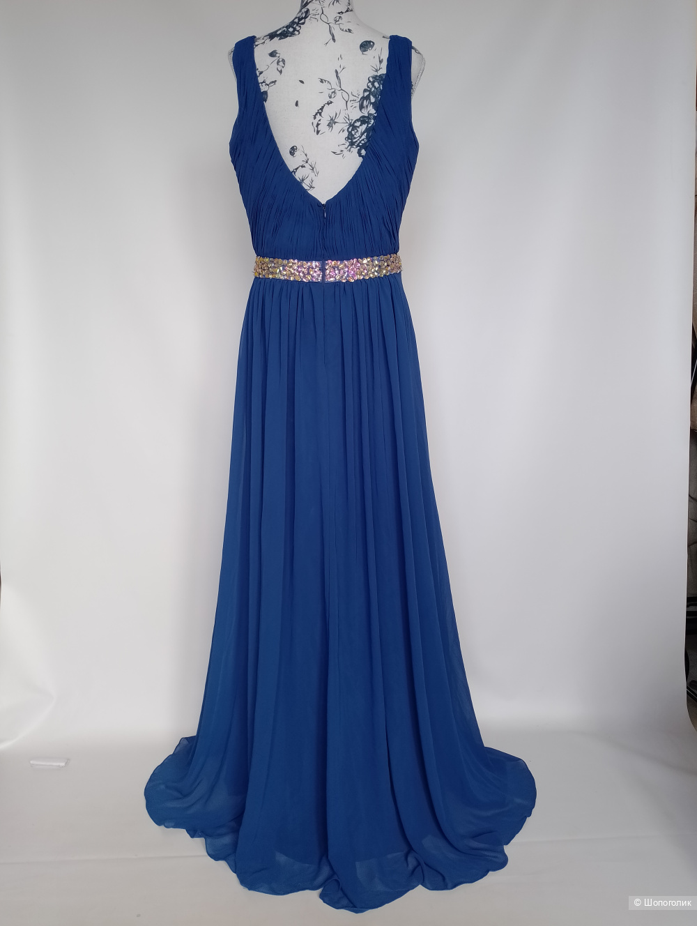 Вечернее платье ranias в пол с камнями, L