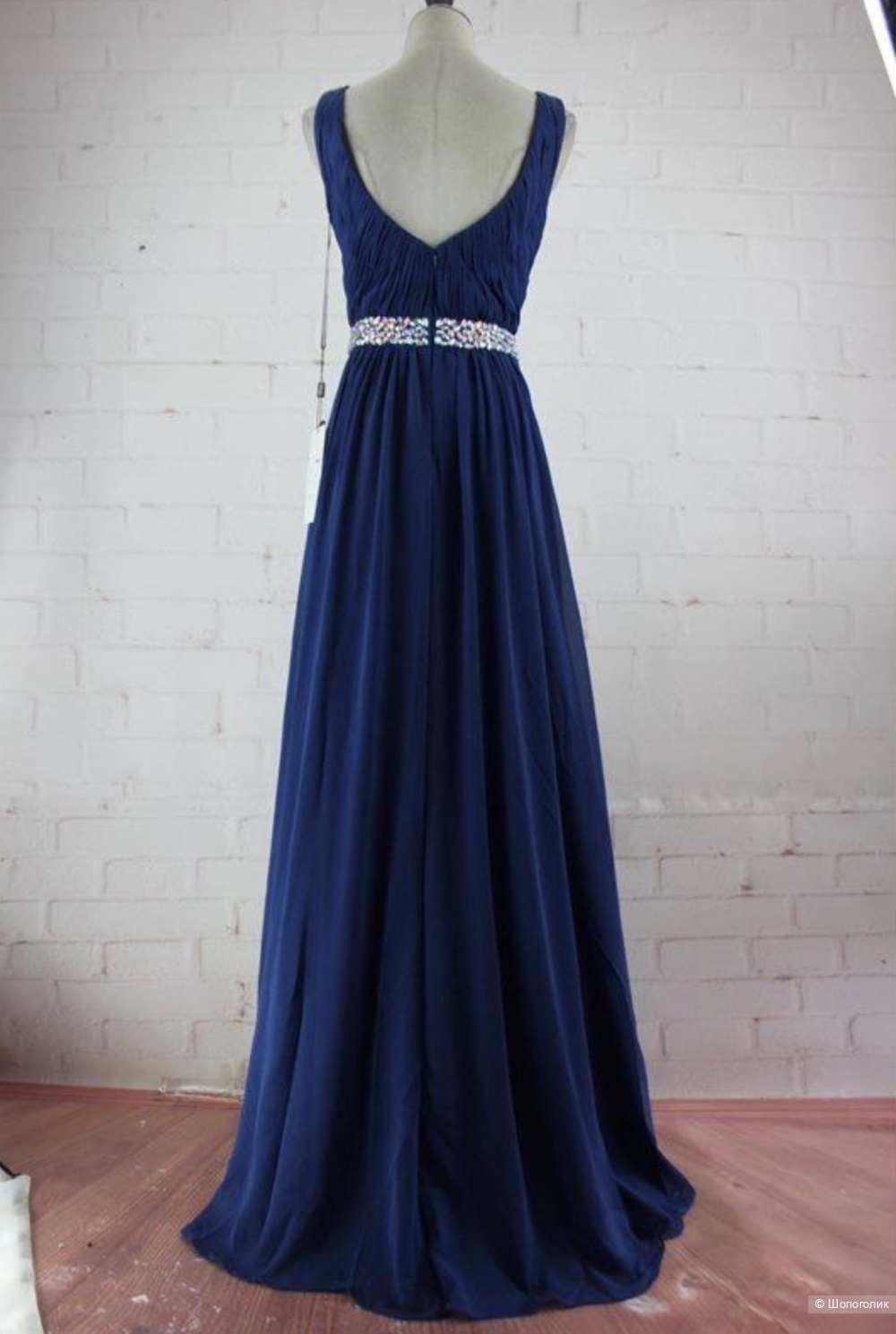 Вечернее платье ranias в пол с камнями, L