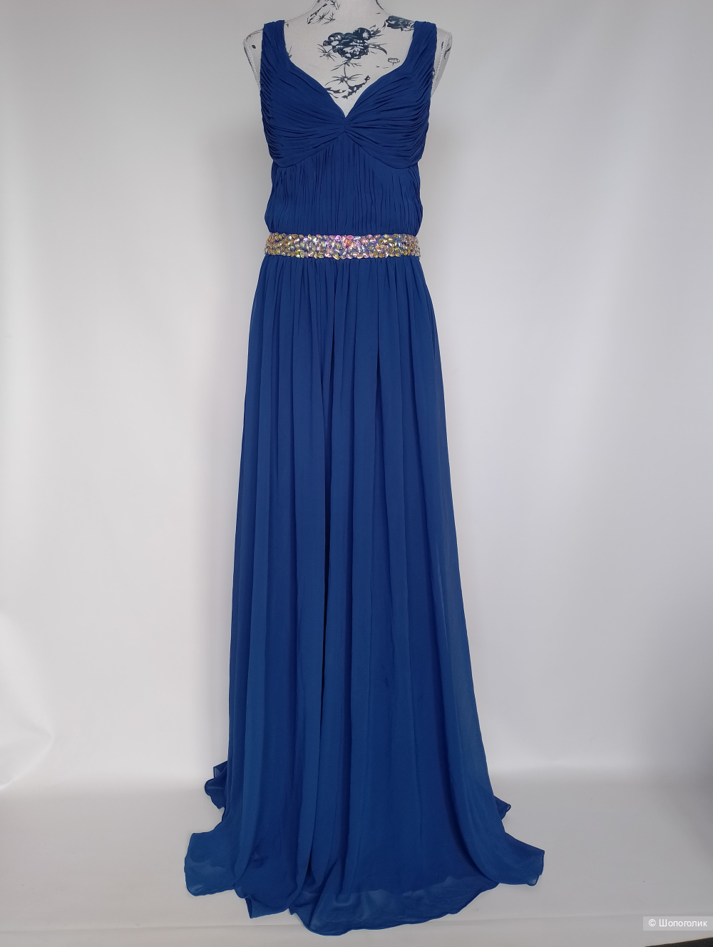 Вечернее платье ranias в пол с камнями, L